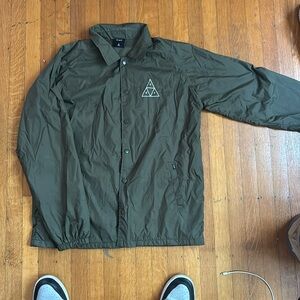 HUF Worldwide dark green windbreaker